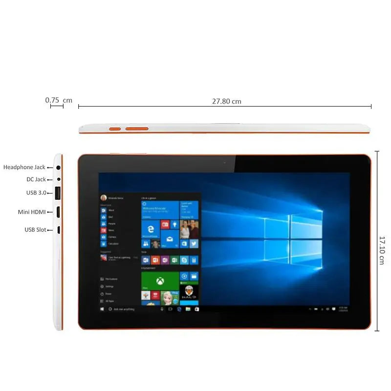 Hot 64-Bit 10.1" Windows 10 Tablet PC EZpad C23S 2GB RAM 32GB ROM Intel Z8350 Quad Core 1366 x 768 IPS HDMI 1*USB 3.0 6600mAh