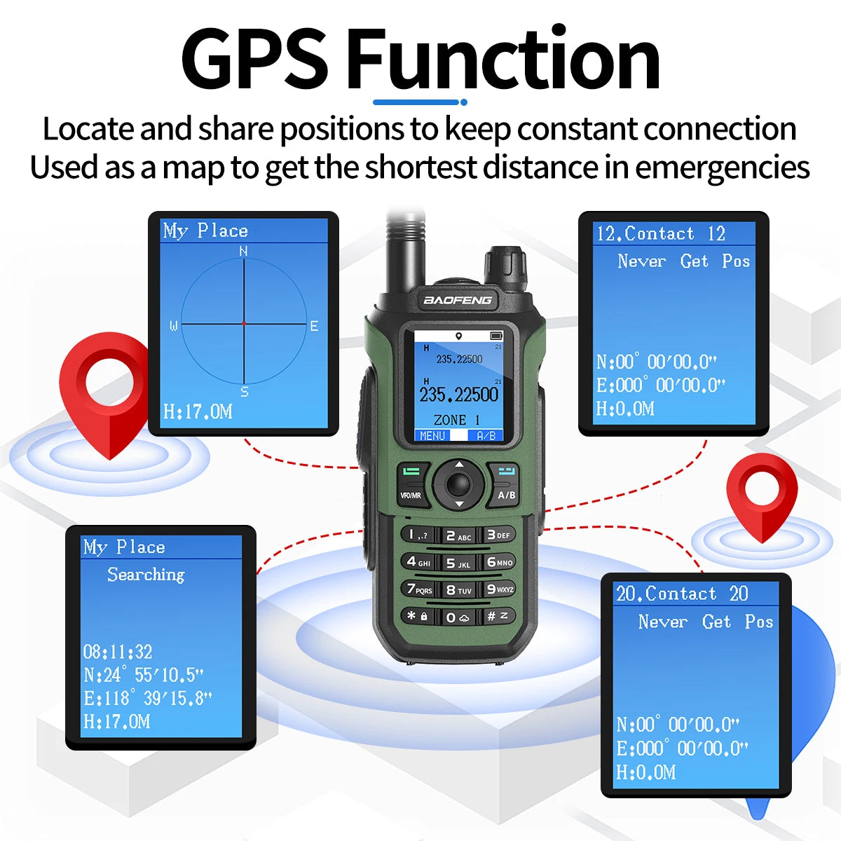 Baofeng UV-21 GPS Walkie Talkie Portable Long Range Mutli-Band Wireless Copy Frequency Type-C Charger Radio Upgrade UV17 PRO