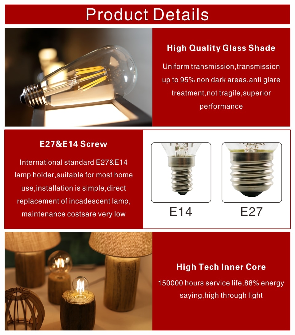 Retro Style Glass Edison LED Filament Bulb Retro Style Glass Edison LED Filament Bulb